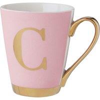 Orsina Stylish Pink Frosted Deco C Letter Monogram Mug, Personalized Mug For Kitchen, Durable Mug For Breakfast