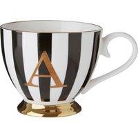 Orsina Personalized Duchess A Letter Monogram Mug, Regal Design Coffee Mug For Kitchen, Durable Mug For Breakfast in Black