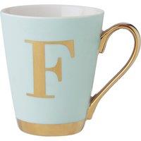 Orsina Personalized Green Frosted Deco F Letter Monogram Mug, Stylish Mug For Kitchen, Durable Mug For Breakfast