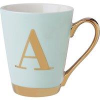 Orsina Stylish Green Frosted Deco A Letter Monogram Mug, Personalized Mug For Kitchen, Durable Mug For Breakfast