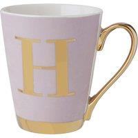Orsina Personalized Pastel Pink Frosted Deco H Letter Monogram Mug, Stylish Coffee Mug, Durable Mug For Breakfast