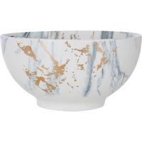 Orsina Elegant Luxe Salad Bowl, Marble Effect Salad Bowl For Kitchen, Raised Sides Spacious Large Serving Bowl in White