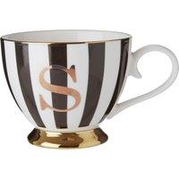 Orsina Regal Design Duchess S Letter Monogram Mug, Personalized Coffee Mug For Kitchen, Durable Mug For Breakfast in Black