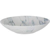 Orsina Porcelain Soup Bowl, Curved Mixing Bowl With Subtle Gold Detail & Veined Interior, Perfect For Serving Soups in White