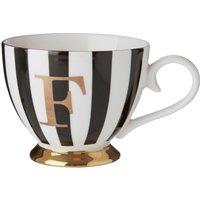 Orsina Personalized Duchess F Letter Monogram Mug, Regal Design Coffee Mug For Kitchen, Durable Mug For Breakfast in Black