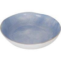 Orsina Hand-Painted Porcelain Soup Bowl, Pastel Blue Finish Bowl With Gold Plated Rim, Perfect For Dining Tables