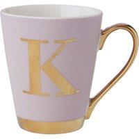 Orsina Stylish Pastel Pink Frosted Deco K Letter Monogram Mug, Personalized Coffee Mug, Durable Mug For Breakfast