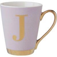 Orsina Personalized Pastel Pink Frosted Deco J Letter Monogram Mug, Stylish Coffee Mug, Durable Mug For Breakfast