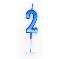 Blue 2 Number Candle Birthday Anniversary Party Cake Decorations Topper