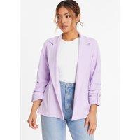 Petite Ruched Sleeve Tailored Blazer