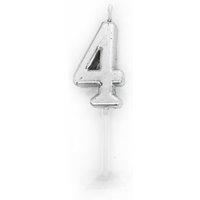 Silver 4 Number Candle Birthday Anniversary Party Cake Decorations Topper