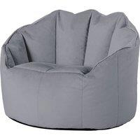 icon Sirena Scallop Chair Bean Bag Charcoal Grey Velvet Bean Bags