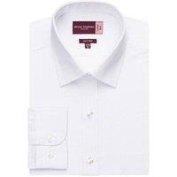Brook Taverner Men's Rapino Poplin Long-Sleeved Formal Shirt in White | Size: 15 inches