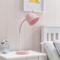 ValueLights Unicorn Table Lamp Desk Light Adjustable Flexi Neck Integrated LED Reading Light in Pink