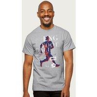 Coto7 Men's England Red & Blue World Cup Footballer T-Shirt in Mid Grey | Size: Small