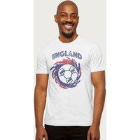 Coto7 Men's England Spin Paint Streaks World Cup Football T-Shirt in White | Size: Small