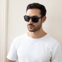 SVNX Men's Matte Wayfarer Sunglasses with Case - Polarised in Black