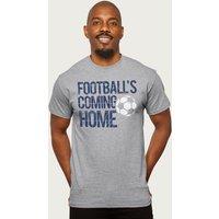 Football's Coming Home Men's Back Of The Net England Euro T-Shirt in Mid Grey | Size: Large