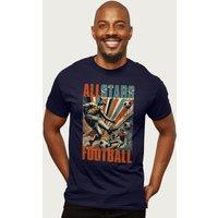 Coto7 Men's All Stars Retro England World Cup Football T-Shirt in Navy | Size: XL