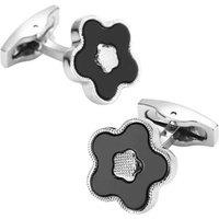 Charles William Men's Silver Cufflinks in Snowflake Flower Star Design