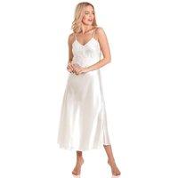 Lady Olga Women's English Made Long Nightdress with Deep Lace Detail in Ivory | Size: 10-12