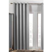 OHS Pair of Thermal Ready Made Eyelet Blackout Curtains in Light Grey | Size: 167 cm width x 228 cm drop