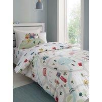 Bianca 'Transport' Cotton Duvet Cover Set in White | Size: Single
