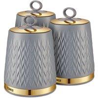 Tower Empire Storage Canisters for Tea/Coffee/Sugar, Grey & Brass T826091GRY