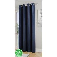 Enhanced Living 'Nightfall' Navy Plain Supersoft Thermal Blockout Single Eyelet Door Curtain | Size: 168 cm width x 214 cm drop
