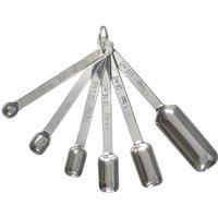 MasterClass Stainless Steel 6 Piece Measuring Spoon Set in Metallic Silver
