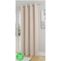 Enhanced Living 'Nightfall' Natural Plain Supersoft Thermal Blockout Single Eyelet Door Curtain | Size: 168 cm width x 214 cm drop