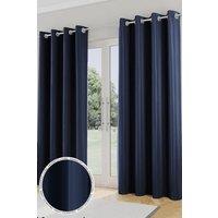 Enhanced Living 'Nightfall' Navy Plain Supersoft Thermal Blockout Eyelet Curtains | Size: 168 cm width x 229 cm drop