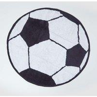 Homescapes Cotton Tufted Football Children Rug in White | Size: 120 cm diameter