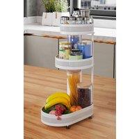 Living and Home 3-tier Rotating Spice Rack Desktop Storage Shelf Kitchen Bathroom in White