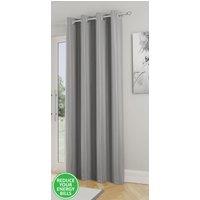 Enhanced Living 'Nightfall' Grey Plain Supersoft Thermal Blockout Single Eyelet Door Curtain | Size: 168 cm width x 214 cm drop