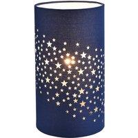 Happy Homewares Modern Stars Decorated Children/Kids Cotton Bedside Table Light in Blue