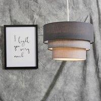 ValueLights Aztec Grey Shades Three Tier Easy Fit Ceiling Pendant Light Lamp Shade in Dark Grey