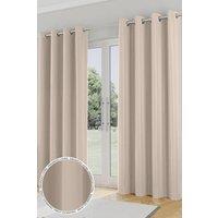 Enhanced Living 'Nightfall' Natural Plain Supersoft Thermal Blockout Eyelet Curtains | Size: 117 cm width x 183 cm drop