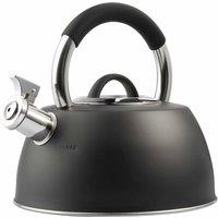 VonHaus 2.5L Stainless Steel Stove Stop Whistling Kettle in Black
