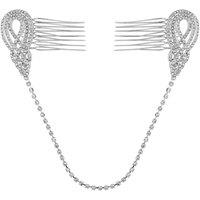 Silver Swirl Double Hair Comb - Gift Pouch