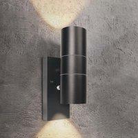 Outdoor Dusk till Dawn Sensor Up and Down Wall Light with GU10 Lamp Holder (Bulb not included)