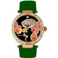 Bertha Women's Camilla Mother-Of-Pearl Leather-Band Watch in Green