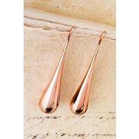 Otis Jaxon London Women's Polished Teardrop Sterling Silver Drop Earrings in Rose Gold
