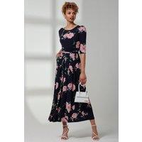 Jolie Moi Women's Goldie 3/4 Sleeve Jersey Maxi Dress in Navy | Size: 10