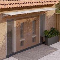 Berkfield Home Door Canopy Grey & Transparent 396x90 cm Polycarbonate in Clear