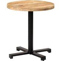 Berkfield Home Bistro Table Round 70x75 cm Rough Mango Wood in Brown | Size: 70x75 cm