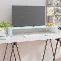 Berkfield Home TV Stand/Monitor Riser Glass Green 90x30x13 cm | Size: 90 x 30 x 13 cm