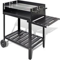 Berkfield Home BBQ Stand Charcoal Barbecue 2 Wheels in Black