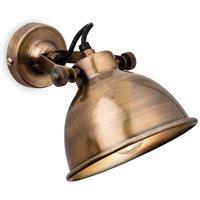 Netlighting Mantis 1 Light Indoor Dome Wall Light Antique Brass E14 in Gold