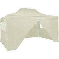 Berkfield Home Professional Folding Party Tent with 4 Sidewalls 3x4 m Steel Cream in Beige